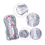 Lh- 3D Realistic Texture Spiral Tunnel Stroker Transparent Silicone Male Masturbator, Portable Penis Training Tool For Men With Multi-Layered Spiral Design, Waterproof & Easy To Clean