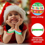 48 Pack Christmas Wristband 6 Style Silicone Bracelet Wristbands Xmas Rubber Band For Christmas Party Decor 6 Xmas Pattern Wrist Band Party Supplies