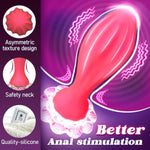 Vibrating Butt Plug Anal Sex Toys, Unique Crystal Rose Light Up Anal Plug Toy With Remote And App Control, Silicone Big Butt Plugs Vibrator For Men Women Vibrting Prostate Massager