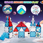 Magnetic Tiles Space Set, Magnet Tiles With Astronaut, Magnetic Tiles For Kids Ages 4-8, Stem Toys, Magnet Blocks For Boys And Girls, Creative Building Toys, Space