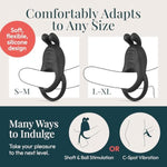 Vibrating C-Ring Toy With Bunny Ear Clitoral Stimulator - Vibrating C-Ring For Couples With 10 Modes - Adult Sex Toy For Men, Women, Water Resistant