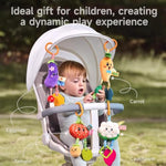 Tumama Hanging Vegetable Plush Toy Set, 4 Different Vegetable Crib Stroller Toys, Early Baby Cognitive Sensory Rattle Hanging Toy With Teether. Suitable For Babies 0, 3, 6, 9, 12 Months