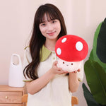 Cute Mushroom Plush Toy, Red 3D Soft Mushroom Plushie Hugging Pillow Gift For Girls Kids Home Decor Christmas Birthday 25Cm