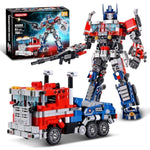 Transform Sets Robot Building Block Toys?2 In 1 Stem Robotics Transforming Truck Mech Building Kit?Compatible With Lego?Christmas Birthday Gift For Adults Boys Age 8-12 (Blue)
