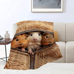 Guinea Pig Blanket Cute Throw Blankets Cozy Fleece Flannel Plush Bedding Guinea Pig Stuff Gifts For Men Women Boys Girls Teens Adults For Couch Sofa Bed Decor 40"X50"