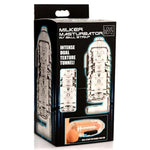 Milker Masturbator Sleeve With Ball Strap For Men & Couples. Extra Tight & Thick Ribbed Tunnel For Stimulation. Compatible With The Milker Pro Edition - Semi-Transparent