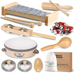 Toddler Musical Instruments International Natural Wooden Music Set For Toddlers And Kids - Eco Friendly Preschool Educational Musical Toys With Storage Bag