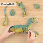 Remote Control Dinosaur Toys For Kids - Build A Big Walking Velociraptor Dino With Light And Sound, Birthday Gift Ideas For Boys And Girls 3-5 5-7 8-12 Year Old