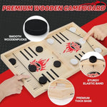 Large Fast Classic Slingshot Puck Game, Wooden Air Hockey Board Games For Family Night, Table Games For Adults And Kids, 2 Player Game For Ages 6 And Up, Test Your Speed And Accuracy