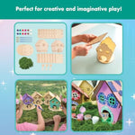 4 Pack DIY Wooden Fairy House Craft Kit with Paint & Accessories for Kids Ages 6+