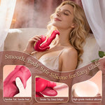 Rose Sex Toy Tongue Vibrator with Rotating Lips & Wriggling Dual Tongue