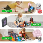 Magnetic Blocks-100Pcs Build Magnet Magic Forest World Set Magnetic Building Blocks, Stem Sensory 0.98” Magnet Cubes For Kids Toddlers For Boys & Girls Ages 3 4 5 6 7 8 9 10 12
