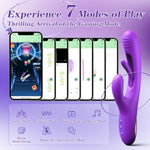 App Control Vibrator Sex Toy For Women-G Spot Vibrator Flapping Rabbit Vibrator Dildo For Woman Couple Nipple Anal Stimulation, Silicone Vibrator With 7 Licking 7 Vibrating Modes (Purple)