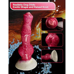 Realistic Dog Dildo With Suction, 8.26Inch Long Pink Silicone Suction Cup Knotted Monster Dildos Anal Plug Toys Dragon Dildo For Women Lesbian And Men Couples Strap On