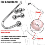 Unisex Rope Bondage Stainless Steel Metal Hanger Hook Whit 3 Balls Tip Butt Toy Plug