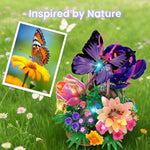 Butterfly Building Set with Light and Moving Wings, Perfect for Relaxation and Creativity