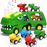 Toddler Car Toys For 1 2 3 4 5 Year Old Boy, 5-In-1 Dinosaur Vehicle Trucks Toys For Toddlers 1-3 With Sounds & Lights Toys For Boys 4-7 Toys For Age 2-4 Dinosaur Toys For Kids 3-5
