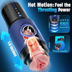 Male Masturbator Sex Toys For Men - Thrusting Male Stroker With 360° Heating, 5-Speed Smooth Motion Blowjob Adult Men'S Sex Toy, Silent Brushless Motor, Pocket Pussy Sleeve & Phone Mount
