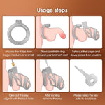 Male Chastity Device Cock Cage - Max Zinc Alloy Invisible Lock Chastity Cage With 3 Active Rings & Keys Adult Sex Toy For Men Penis Exercise And Abstinence | Large Size