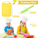 20 Pcs Kids Plastic Knife Set With Cutting Board Toddler Knife Tools, Including 10 Child Safe Knife 10 Chopping Board Kids Cooking Utensils For Cooking Club, Preschool