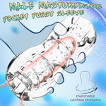 Manual Male Masturbator, Pocket Pussy Sex Toys With Ult-Soft Squeezable Transparent Vagina Textured Open Ended Handjob Glans Training Penis Stroker, Adult Sex Toys For Men Masturbation Male Sex Toys