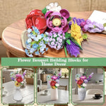 Flower Bouquet Building Toys For Kids,Botanical Collection With 10 Unique Blooms, Diy Artificial Flowers Building Blocks Set For Home & Office Décor,Ages 6+