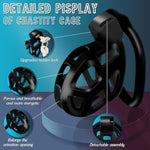 Male Chastity Device Cock Cage - Resin+Abs Chastity Cage For Man Penis Exercise 3D Printed Black Bondage Gear Lightweight Adult Sex Toy With 3 Sizes Rings Invisible Lock And Key