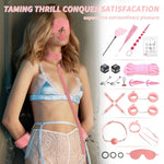 Bdsm Bondage Restraints Kit, 17Pcs Upgrade Leather Couples Sex Toys With Storage Bag, Body-Safe Sexual Pleasure Tools For Women And Men