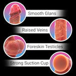 Adult Toys Sex Toys Realistic Dildo For Women And Couple Sliding Skin Foreskin Realistic Testicles Anal Vaginal Stimulation Strapon High Grade Silicone 8.46"
