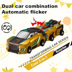 Transforming Dinosaur Toys, 2 In 1 Magnetic Cars Collision Transform Into Dino Toys, For Boys Girls Toy Age 2-12, Christmas Birthday Gift(Golden Dragon)