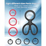 Silicone Cock Rings Set for Men - 8 Different Sizes for Enhanced Erection and Pleasure