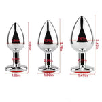 Metal Anal Plug Set,3 Piece Heart Shaped Anal Trainer Anal Plug,S&M Adult Erotic Anal Trainer,For Beginners,Unisex,Couples,Large/Medium/Small (Red)