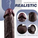 Realistic Squirting Dildo Black Ejaculating Toy Real Skin Anal Dildo With Suction Cup, 8.46" Realistic Ejaculating Dildo Soft Beginner Dildo Prostate Dildo For G & P Spot, Adult Toy For Women Men