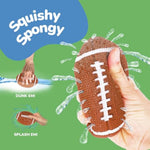 Sports Balls Water Splash Toys - Set Of 3 - Spongy Bath Toys For Kids - 3 Different Athletic Ball Designs Include Football, Basketball, Soccer Ball - Bathtub Toys & Kids Pool Accessories