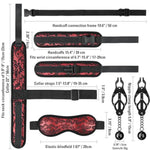 Sex Bondage Bdsm Kit Adjustable Neck To Wrist Restraints Set Adult Sm Sex Toys Fetish Handcuffs Ceck Collar Sexy Blindfold Nipple Clamps Nipple Stimulation Couples Sm Sex Game Pleasure Tool