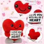 I Love You Anniversary Engagement Wedding Valentines For Men Women Couples Wife Husband Boyfriend Girlfriend Christmas To My Love Decor Red Heart Gifts For Him Her Fluffy Stuffed Animal- 5.7Inch