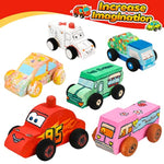 12 Pcs Unfinished Wooden Cars to Paint, DIY Craft Toys for Kids Ages 3-5