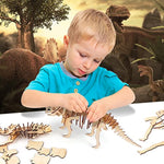 3D Wooden Puzzle Simulation Animal Dinosaur Assembly Diy Model Toy For Kids And Adults,Set Of 6