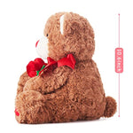 Bear Stuffed Animal Love Plush Toy With Bow For Valentine,Cute 10.6" Soft Plushie Small Toy,Gifts For Girlfriend (Bear)