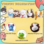 24Pack Mini Animal Plush Toy Set, Cute Assortment Keychain Toys, Small Stuffed Animal Set Gifts For Kids, Christmas Stocking Stuffer, Easter Egg Filler, Valentine Classroom Prize