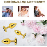 Heart-Shaped Jewelry Base Anal Butt Plug 3Pcs Metal Anal Plug Male And Female Anal Masturbation Toy Anal Plug Set