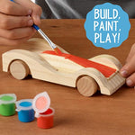 Build and Paint Your Own Wooden Toy Cars, DIY Wood Craft Kit, Easy to Assemble, 3 Vehicles