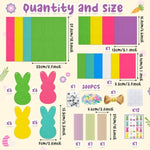 24 Pcs Bunny Necklace Craft Kit with Felt Rabbits, Beads & Gem Stickers for Kids