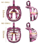 Colorful Resin Ventilated Breathable Chastity Cage - With Silicone Catheter (Rose Gold, M1)