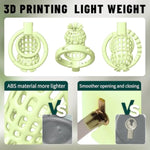 Chastity Cage Device, Lightweight Chastity Deivce Cock Cage With 8 Size Adjustable Ring 3D Plastic Male Penis Chasity Cage Bondage Sex Toys For Men, Green