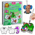 Aqua Puffs 3D Animal Art Kit for Kids, 15 Paint-by-Number Color & Inflate Crafts