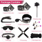 Sex Bondage Bdsm Kit 11Pcs Set Adjustable Handcuffs Ankle Eye Mask Feather Tickle Adult Play Sex Toy For Man Woman And Couple