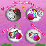 JRD&BS WINL3D Art Kit for Kids - Aqua Puffs Princesses & Unicorns Paint by Number Craft for Kids