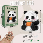 Halloween Mini Building Blocks- Helloween Sitting Panda With Pumpkin, Micro Blocks Panda Toy For Kids 6 7 8 9+, Mini Blocks Building Sets For Adults