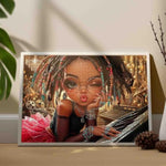 1000 Piece African American Girl Jigsaw Puzzle for Adults, Hip Hop Jazz Art